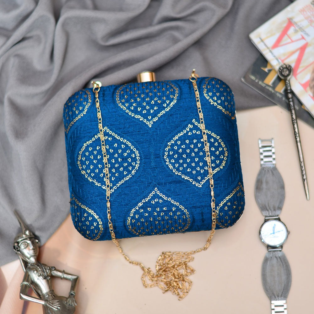 Sequin Leaf Splendor - Blue