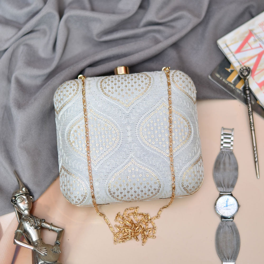 Sequin Leaf Splendor - White