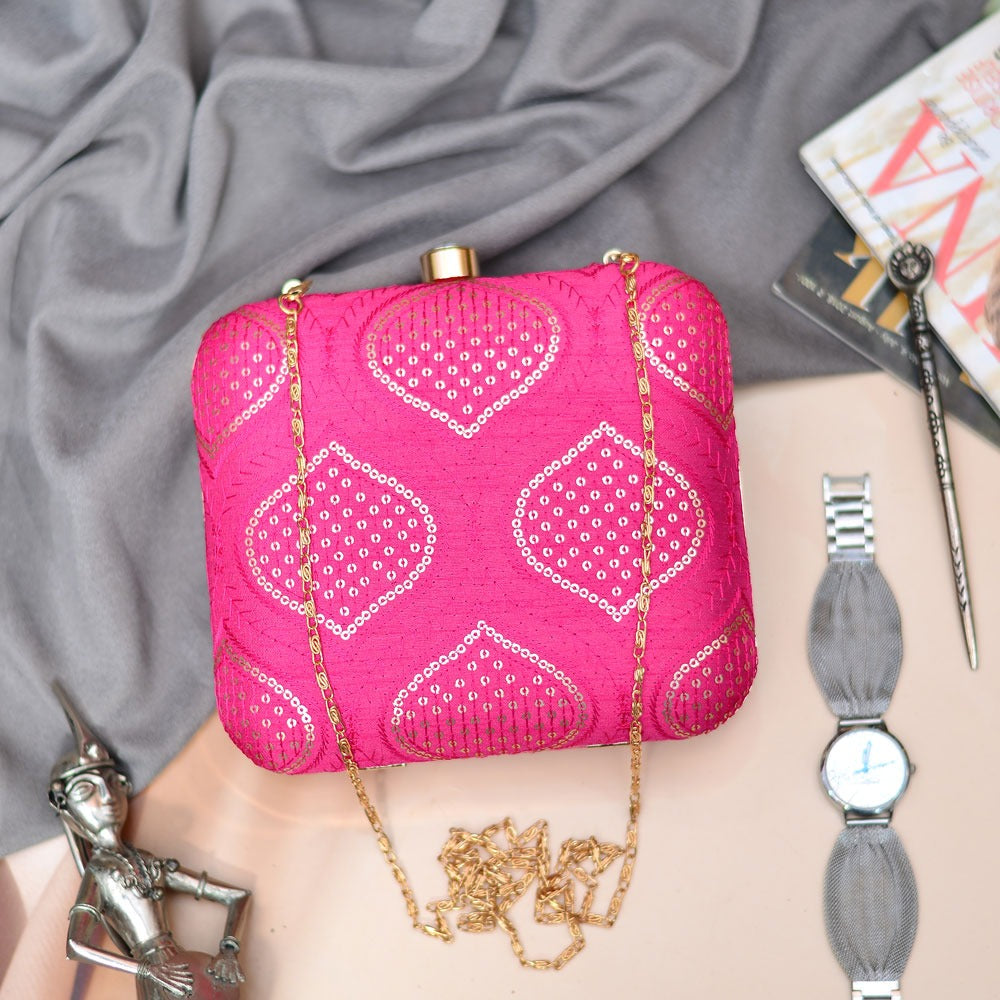 Sequin Leaf Splendor - Pink