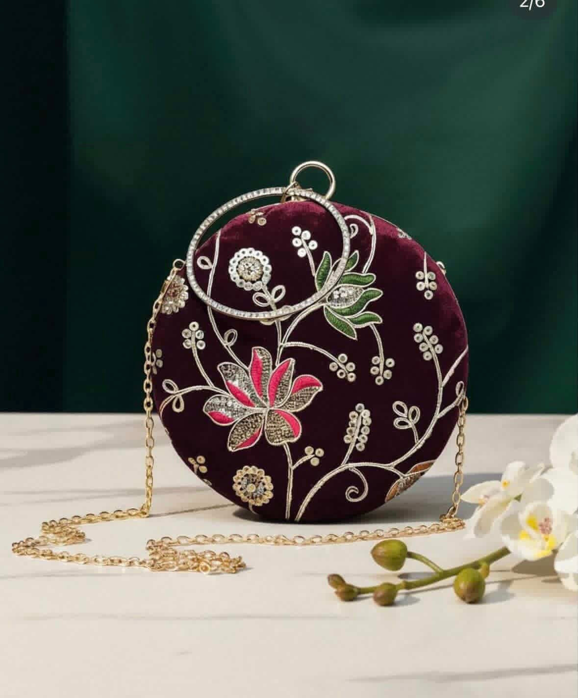Round Sequin Clutches