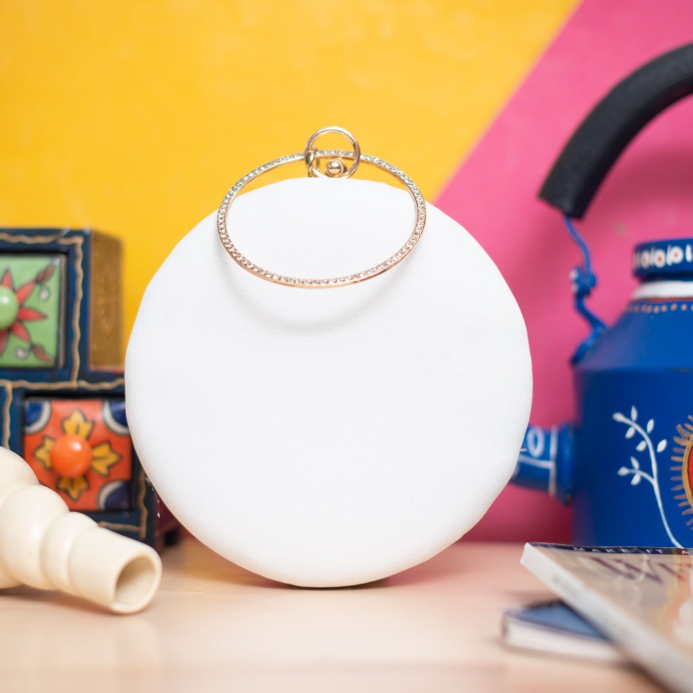 Round Canvas Clutch