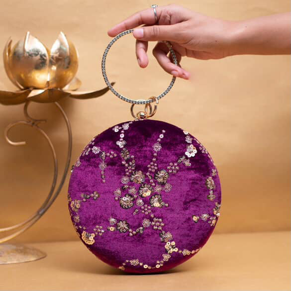 Round Sequin Clutches