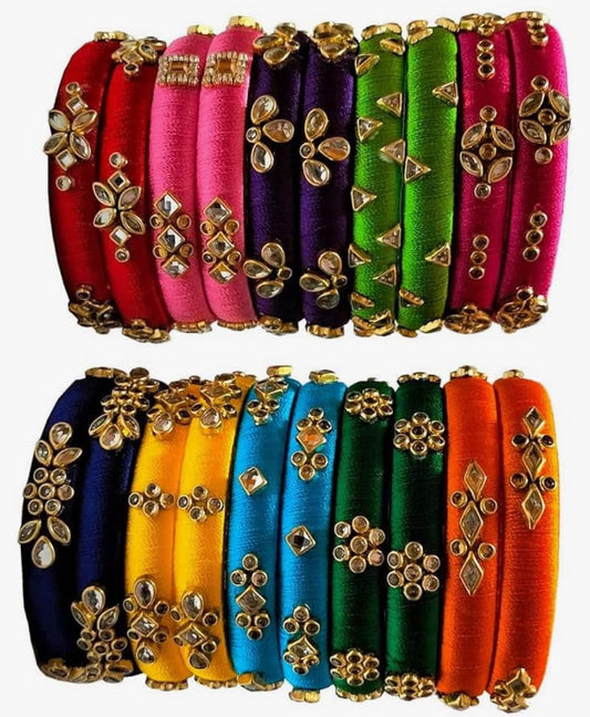 Silk Thread Glass Bangles