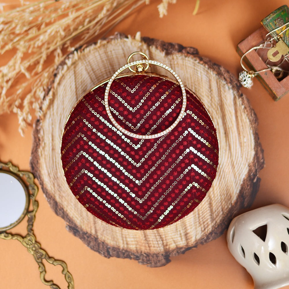 Round Sequin Clutches