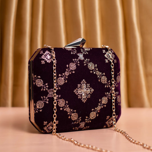 Suede Velvet - Zari work - black