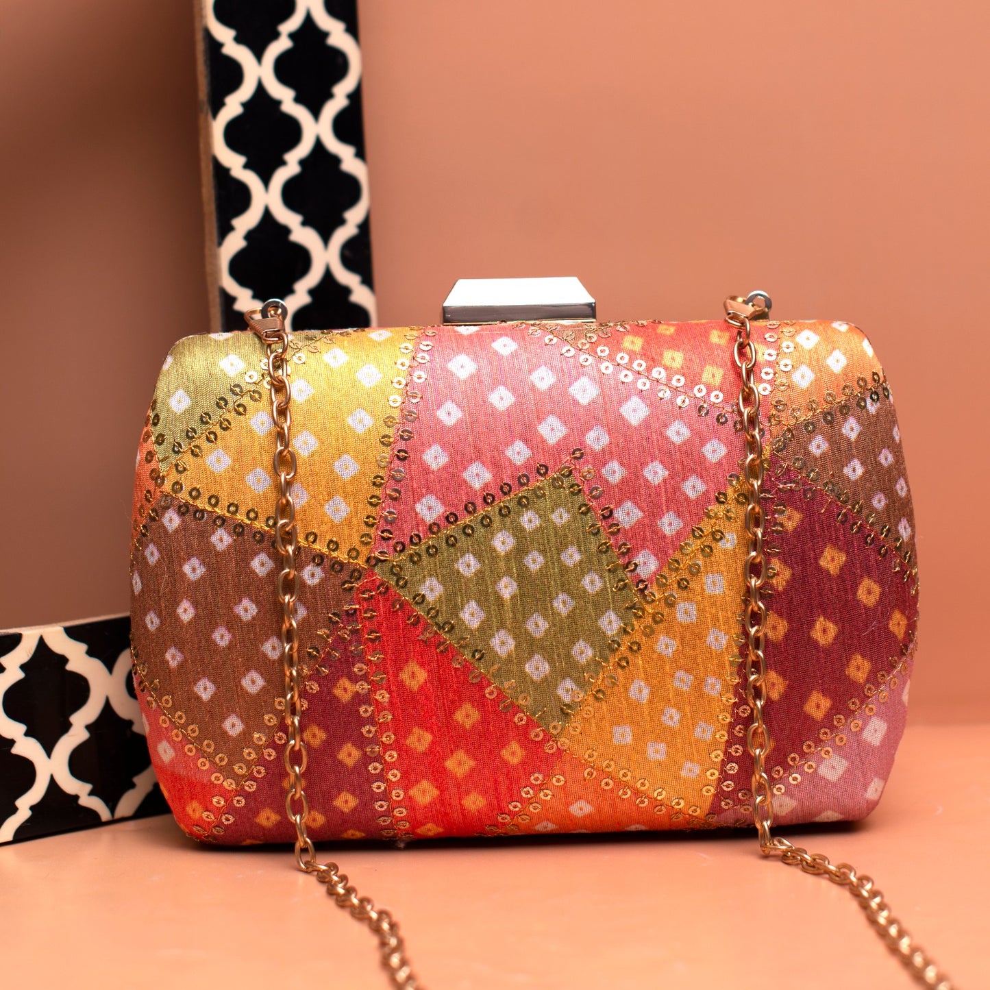 Multi color brocade - yellow