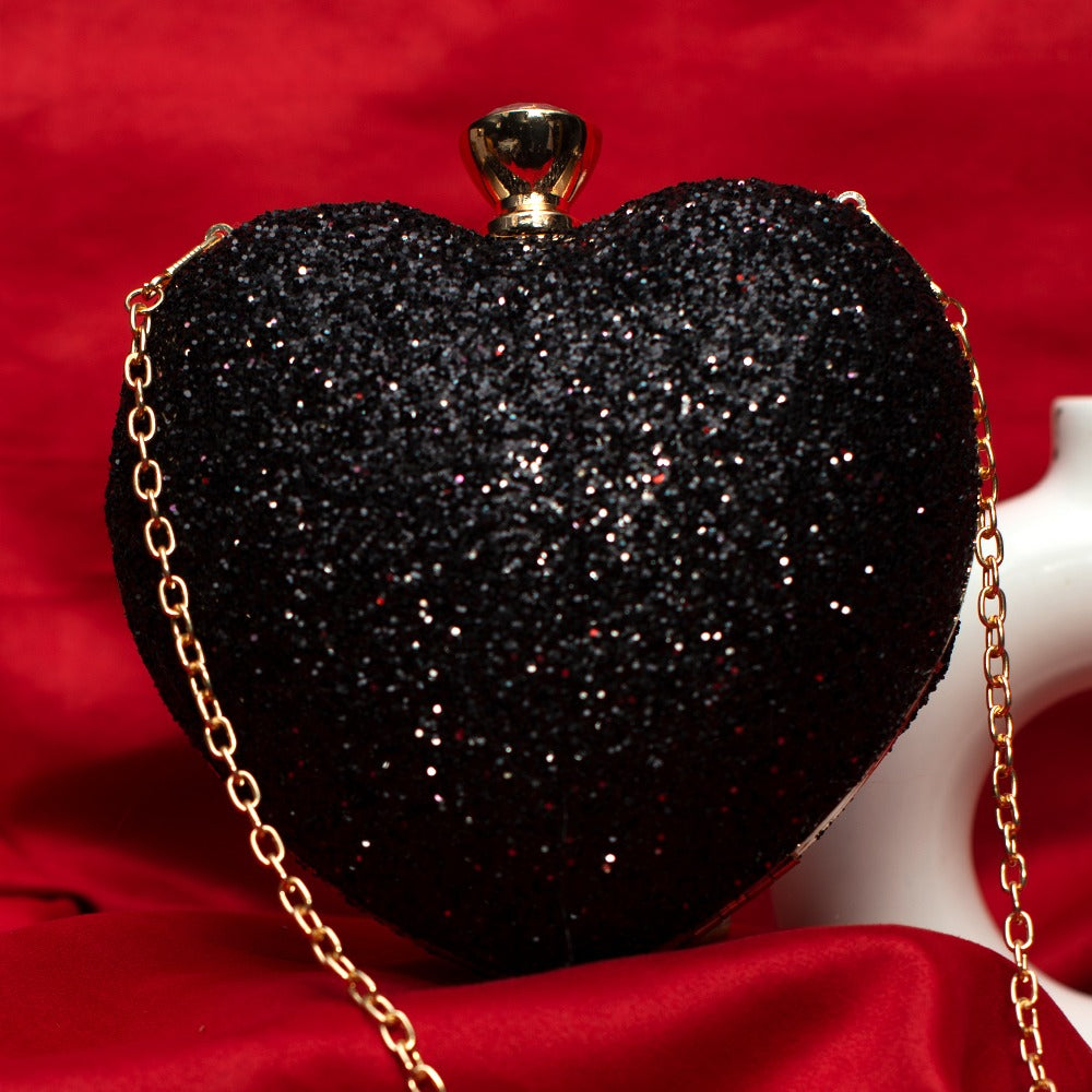 Heart Glitter - Black