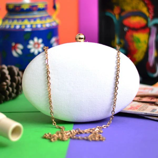 Oval Canvas Clutch